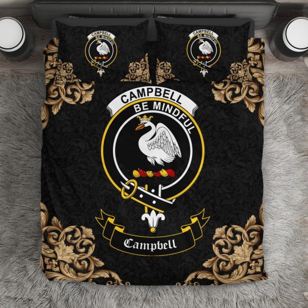Campbell (of Cawdor) Crest Black Bedding Set Cheap