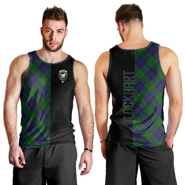 Lockhart Modern Tartan Crest Men s Tank Top - Cross Style For Cheap - Image 2