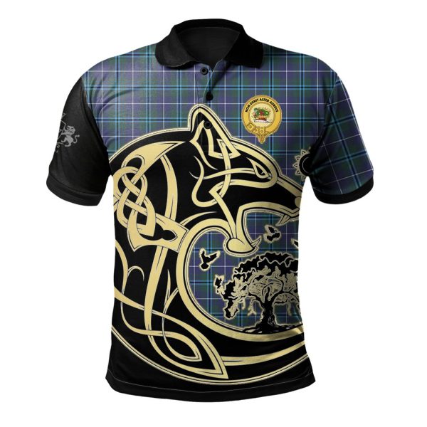 Douglas Modern Tartan Polo Shirt Viking Wolf Online Hot Sale
