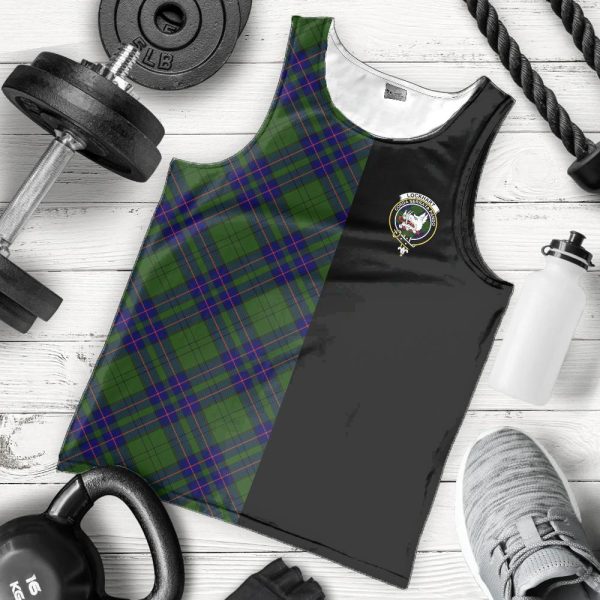 Lockhart Modern Tartan Crest Men s Tank Top - Cross Style For Cheap