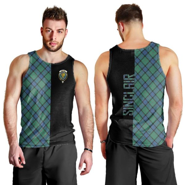Sinclair Hunting Ancient Tartan Crest Men s Tank Top - Cross Style on Sale - Image 2