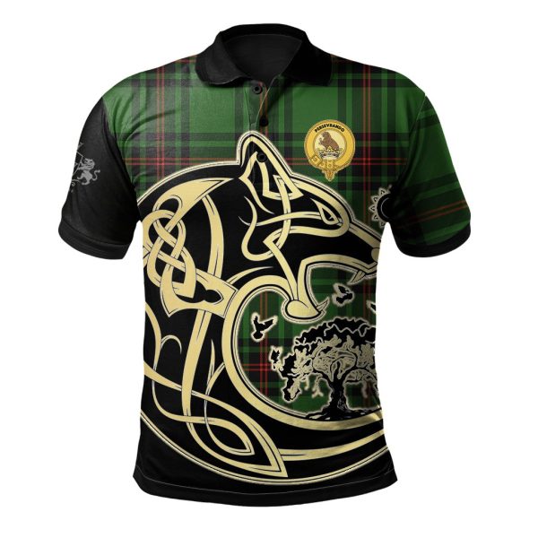 Beveridge Tartan Polo Shirt Viking Wolf Discount