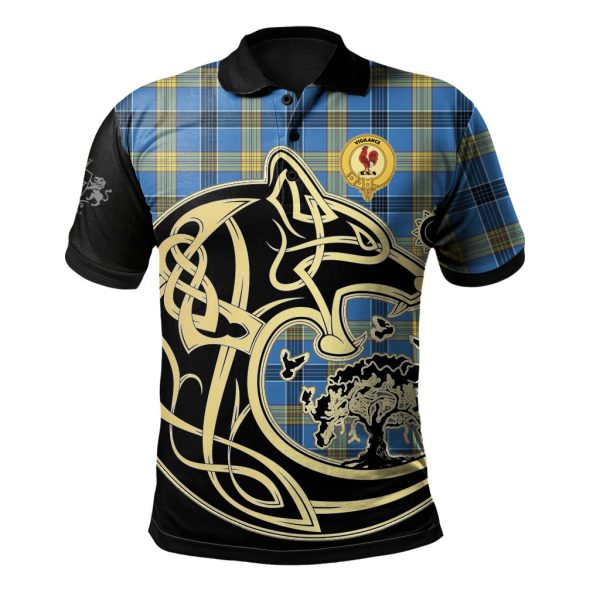 Laing Tartan Polo Shirt Viking Wolf For Discount