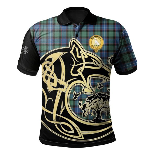 Hunter Ancient Tartan Polo Shirt Viking Wolf Fashion
